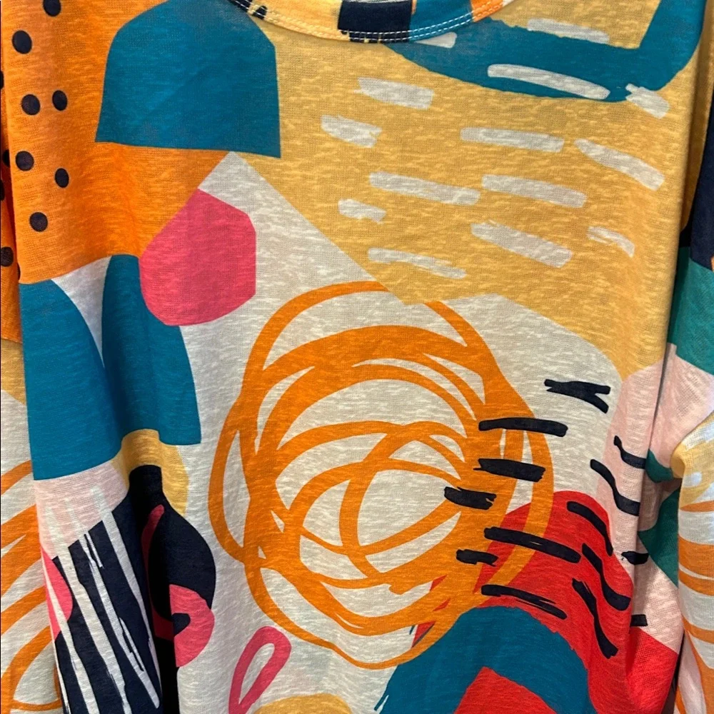 Shana Multicolor Abstract Long Sleeve Top - Picture 3 of 4